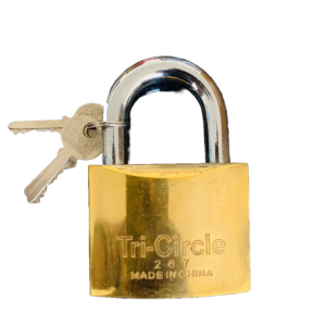 Tri-Circle Brass Padlock